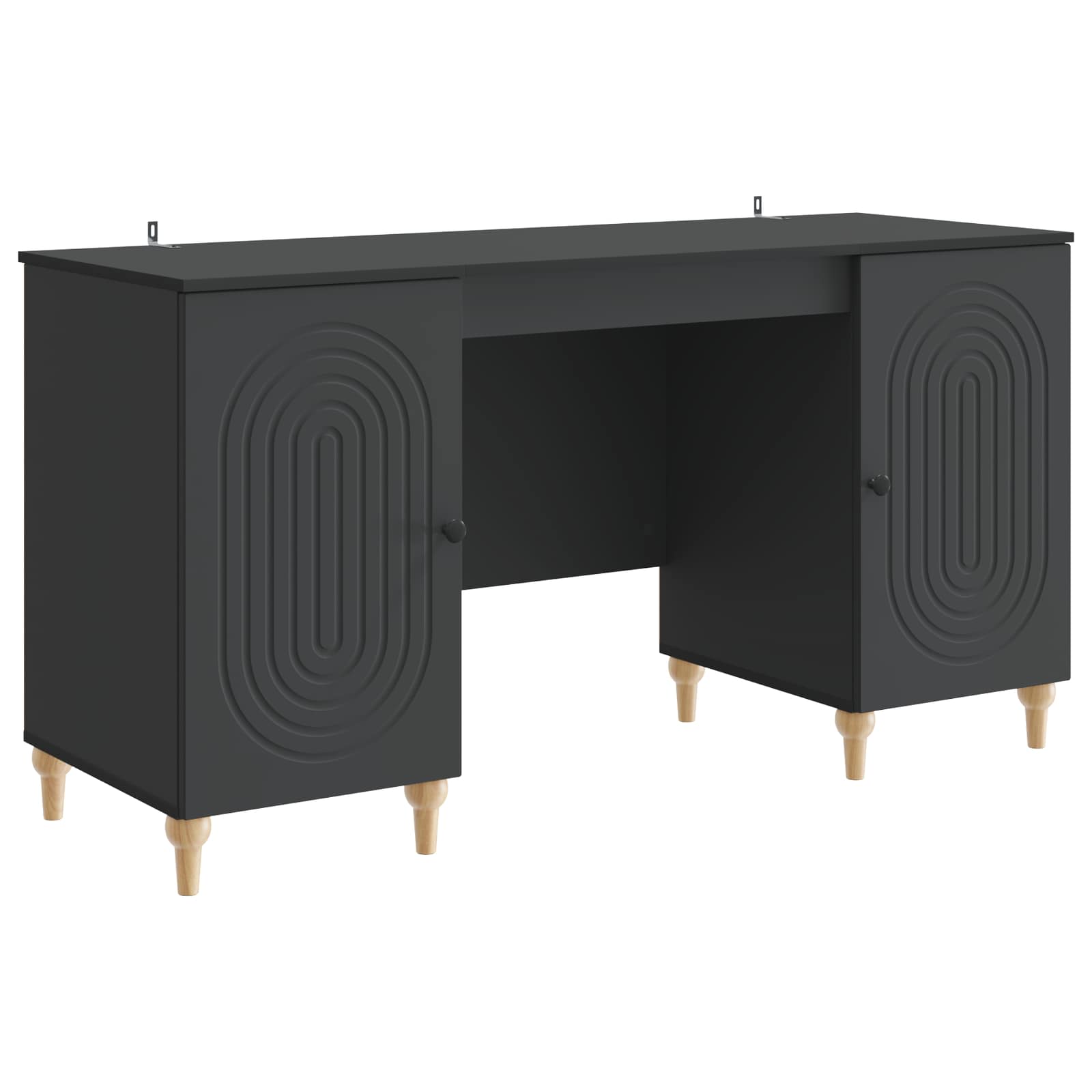 Scrivania Nero 142,5 x 50 x 75 cm Legno ingegnerizzato | homemem39