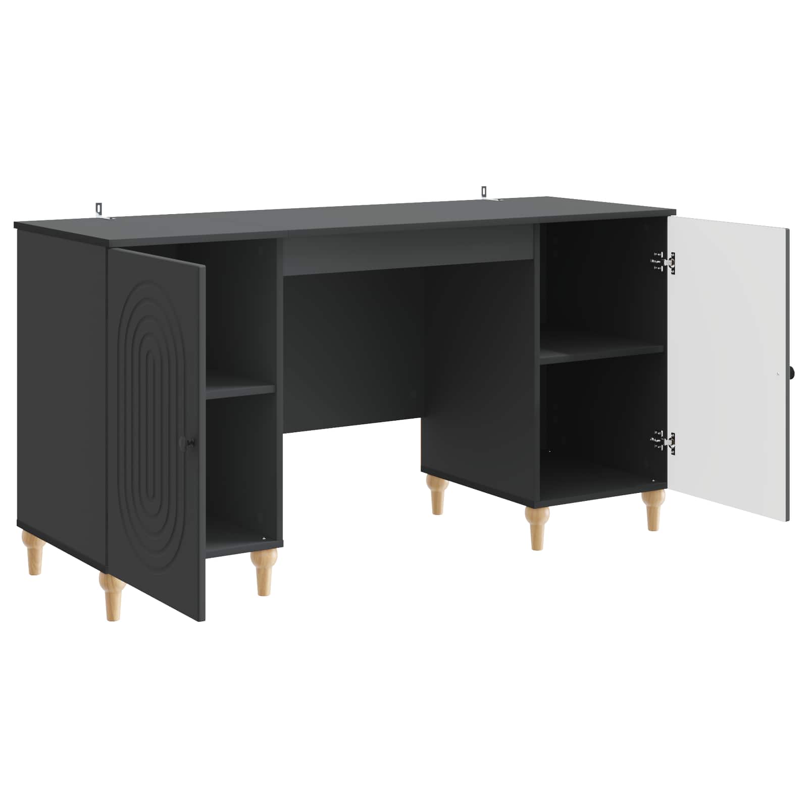 Scrivania Nero 142,5 x 50 x 75 cm Legno ingegnerizzato | homemem39