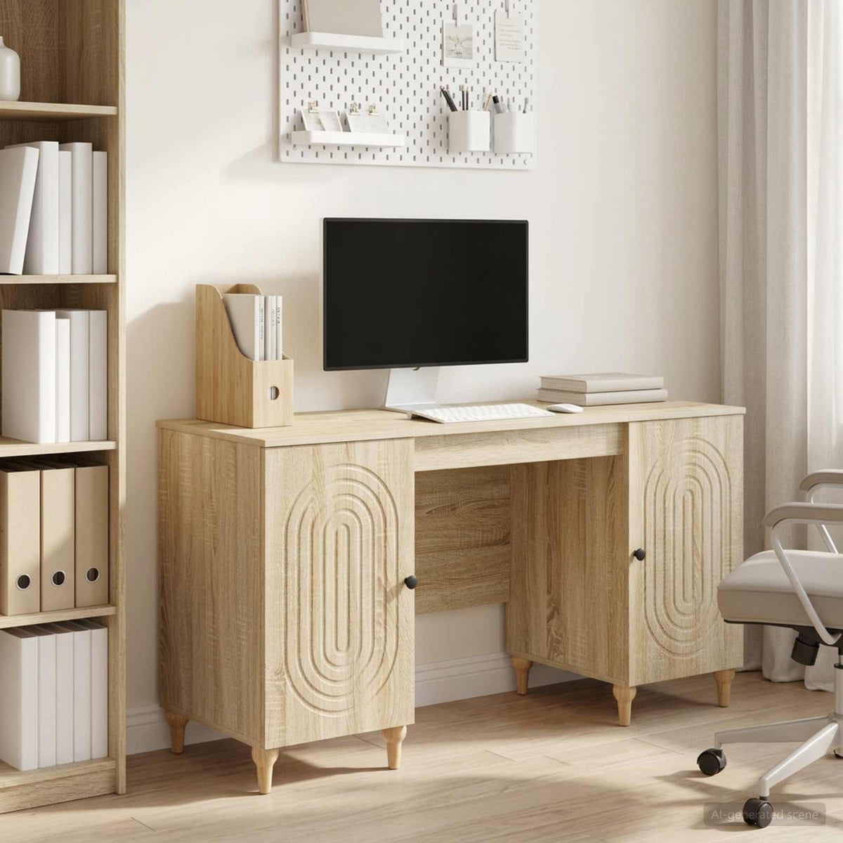 Scrivania Rovere Sonoma 142,5 x 50 x 75 cm Legno ingegnerizzato