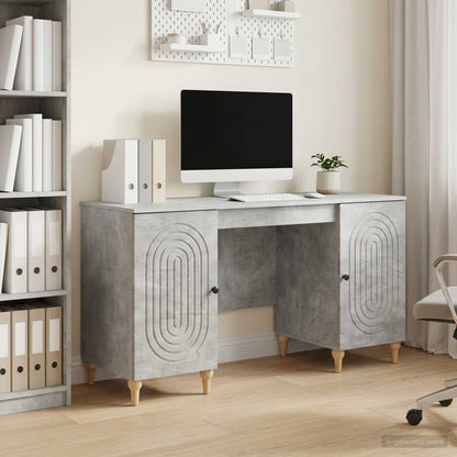 Scrivania con lo scaffale Grigio Cemento 142,5 x 50 x 75 cm