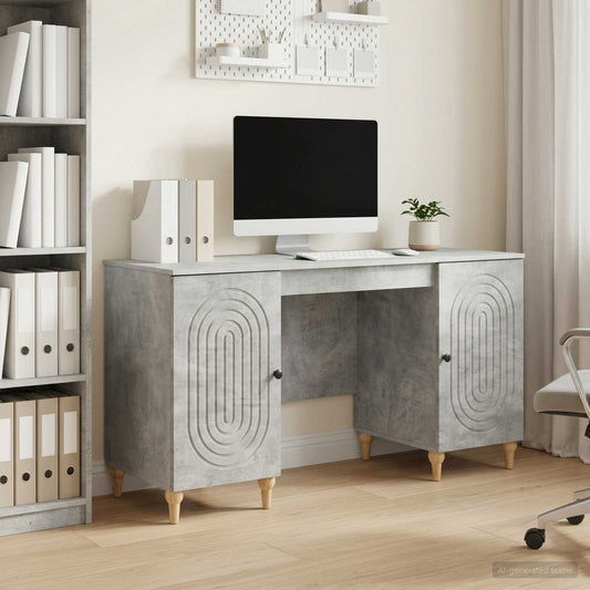 Scrivania con lo scaffale Grigio Cemento 142,5 x 50 x 75 cm