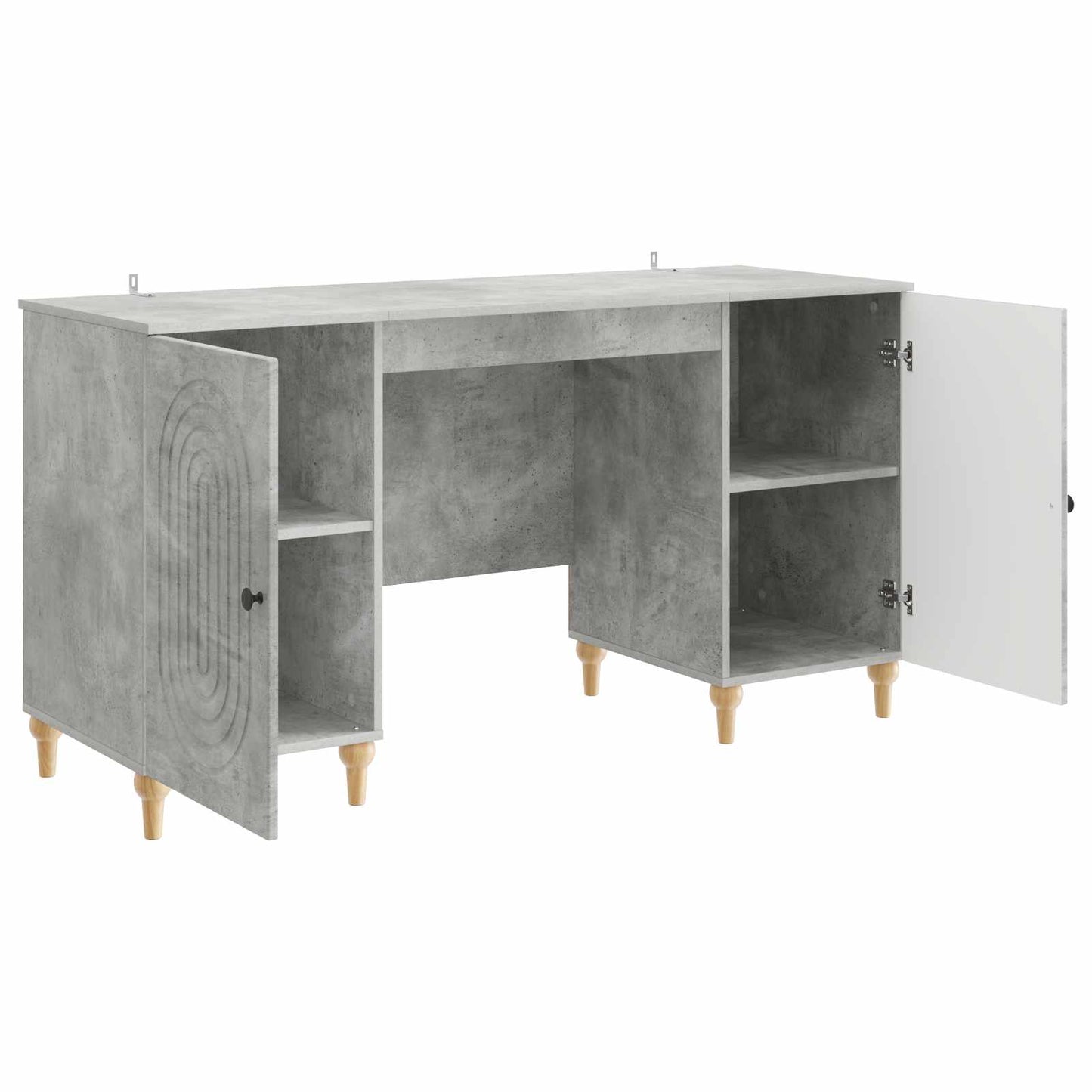 Scrivania con lo scaffale Grigio Cemento 142,5 x 50 x 75 cm