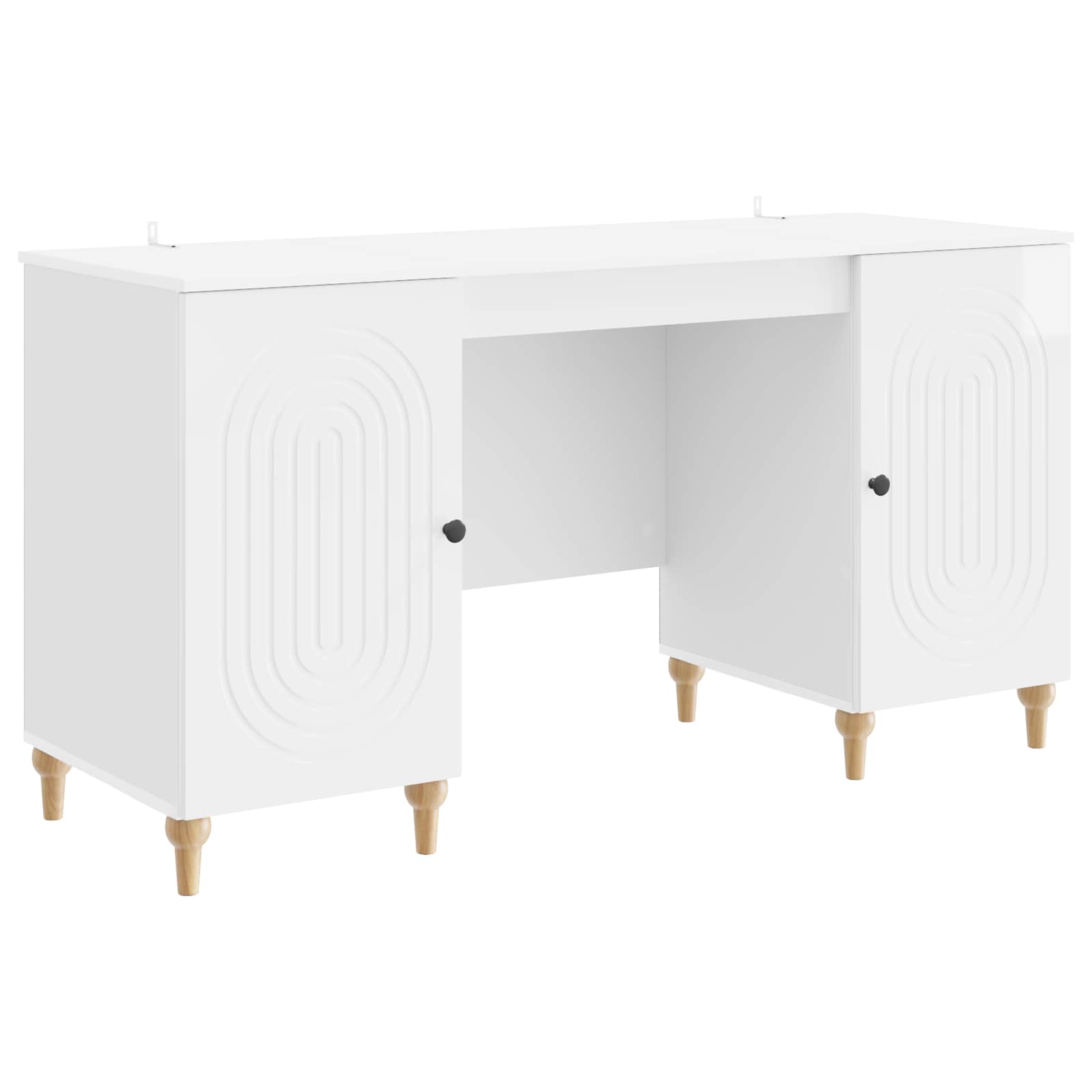 Scrivania Bianco Lucido 142,5 x 50 x 75 cm Legno ingegnerizzato | homemem39
