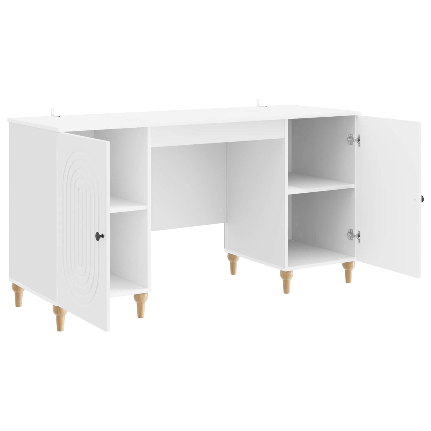 Scrivania Bianco Lucido 142,5 x 50 x 75 cm Legno ingegnerizzato | homemem39