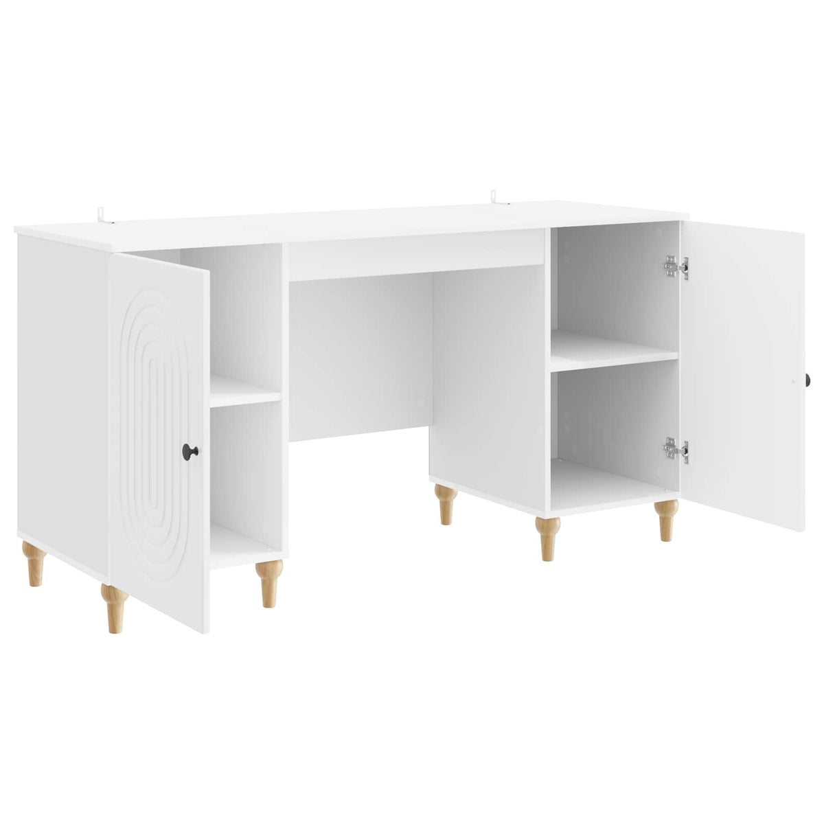 Scrivania Bianco lucido 142,5 x 50 x 75 cm Legno ingegnerizzato
