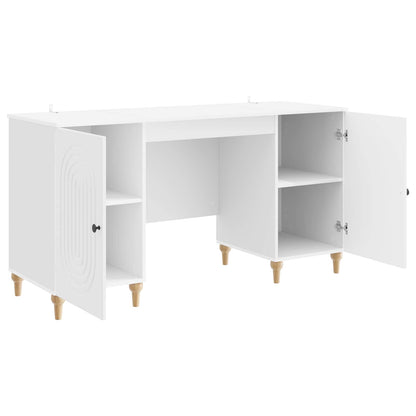 Scrivania Bianco lucido 142,5 x 50 x 75 cm Legno ingegnerizzato