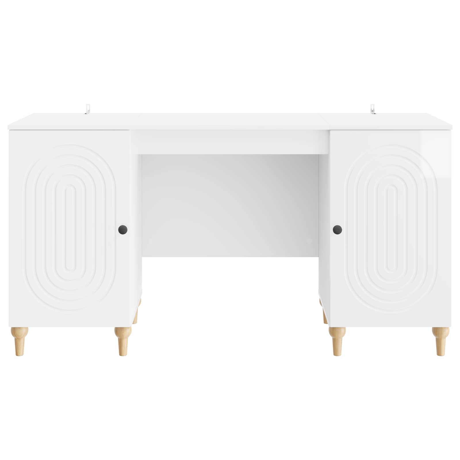 Scrivania Bianco Lucido 142,5 x 50 x 75 cm Legno ingegnerizzato | homemem39