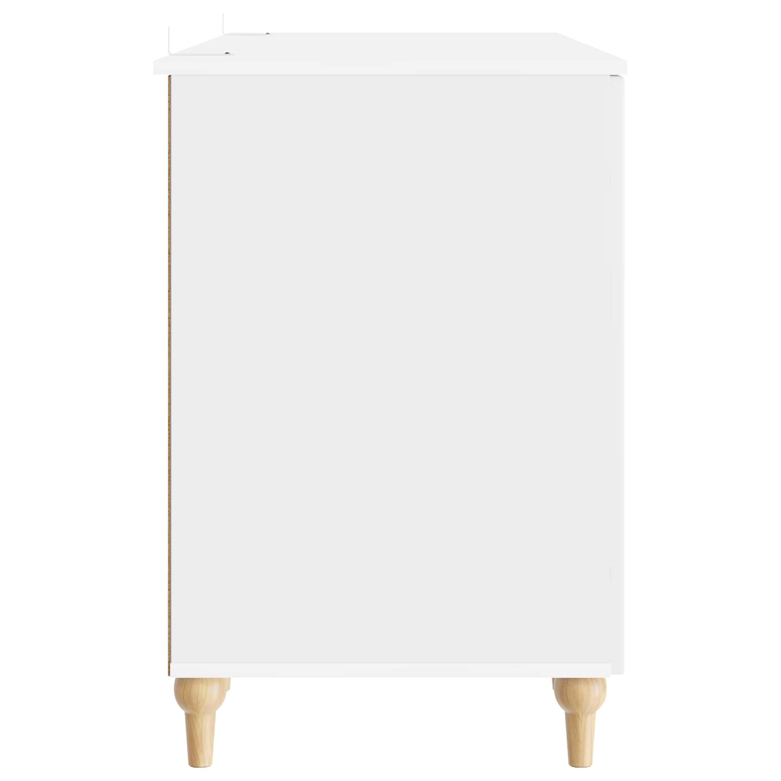 Scrivania Bianco Lucido 142,5 x 50 x 75 cm Legno ingegnerizzato | homemem39