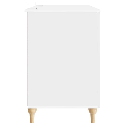 Scrivania Bianco lucido 142,5 x 50 x 75 cm Legno ingegnerizzato