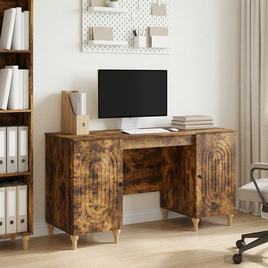 Scrivania Rovere Fumo 142,5 x 50 x 75 cm Legno ingegnerizzato