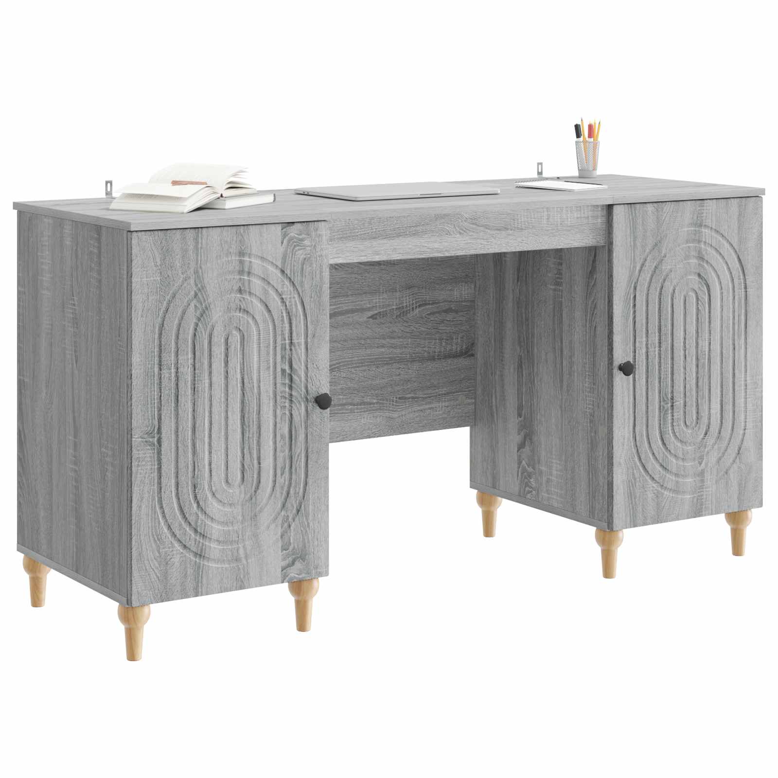 Scrivania Grigio Sonoma 142,5 x 50 x 75 cm Legno ingegnerizzato | homemem39