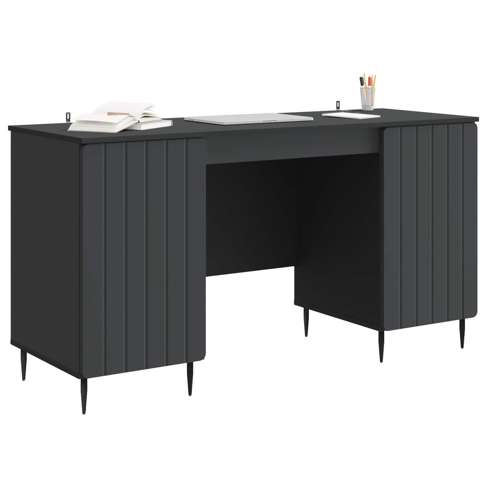 Scrivania Nero 142,5 x 50 x 75 cm Legno ingegnerizzato | homemem39