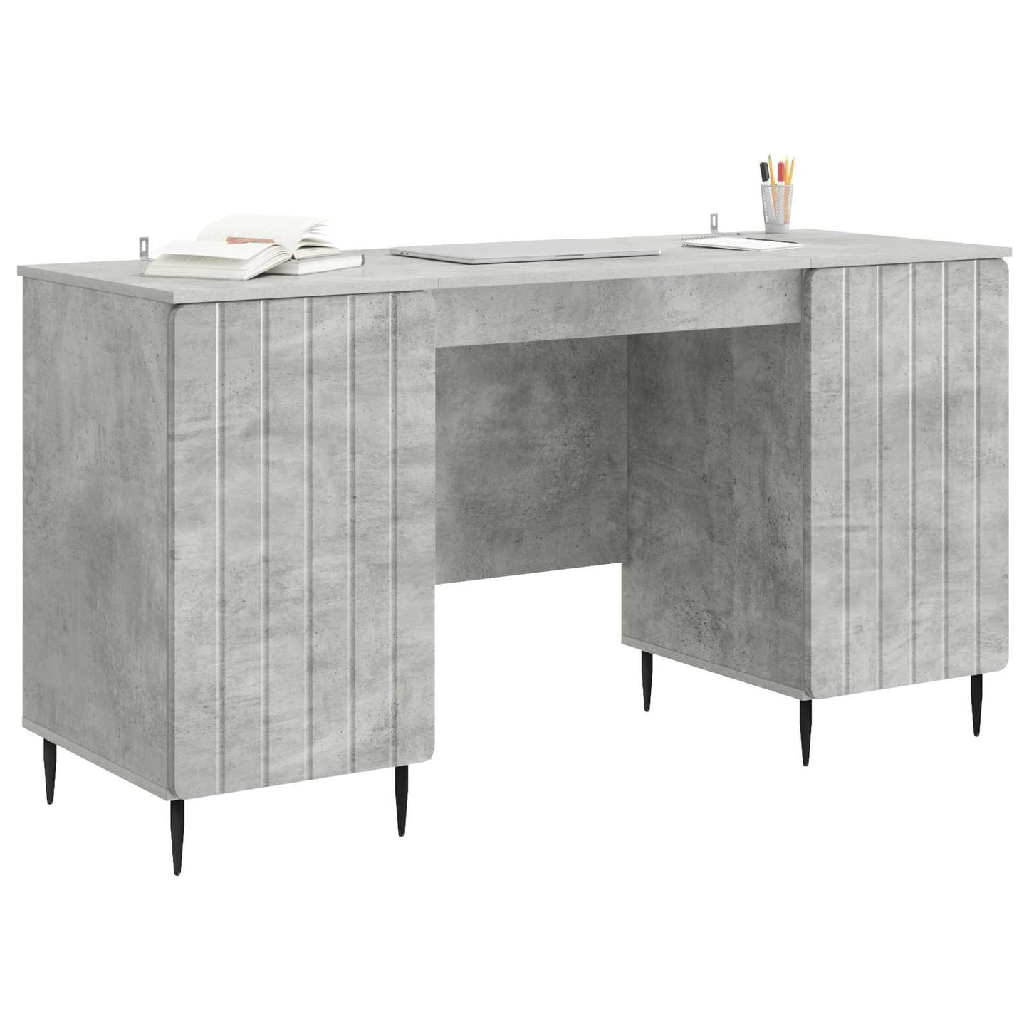 Scrivania con lo scaffale Grigio Cemento 142,5 x 50 x 75 cm | homemem39