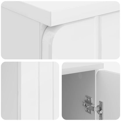 Scrivania Bianco Lucido 142,5 x 50 x 75 cm Legno ingegnerizzato | homemem39