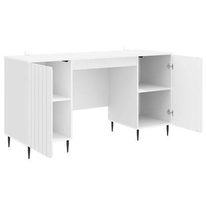Scrivania Bianco Lucido 142,5 x 50 x 75 cm Legno ingegnerizzato | homemem39