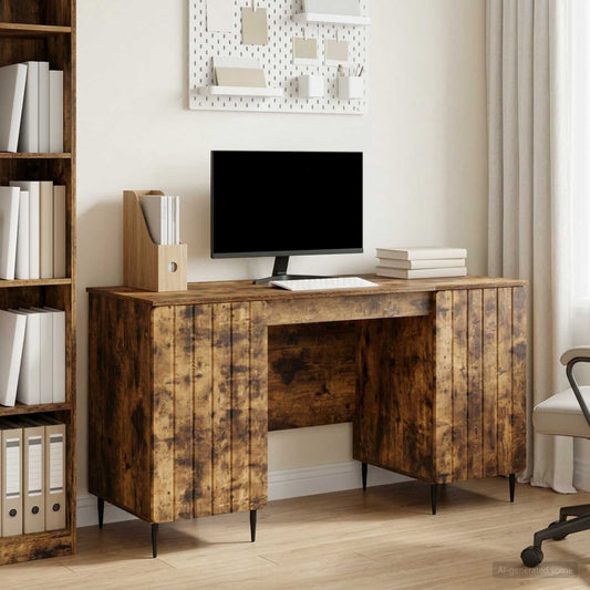 Scrivania Rovere Fumo 142,5 x 50 x 75 cm Legno ingegnerizzato