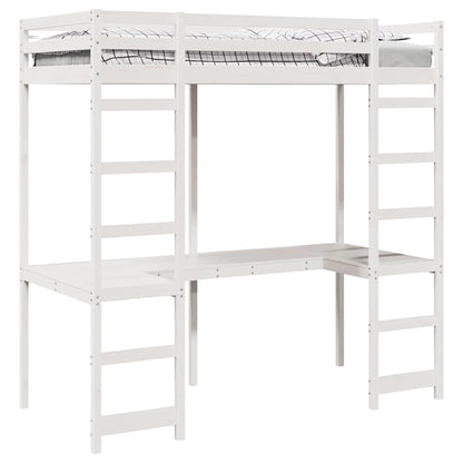 Struttura per letto soppalco Bianco 90 x 190 cm Pino massello | homemem39