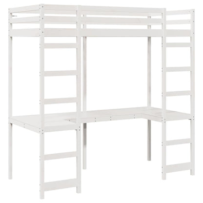 Struttura per letto soppalco Bianco 90 x 190 cm Pino massello | homemem39
