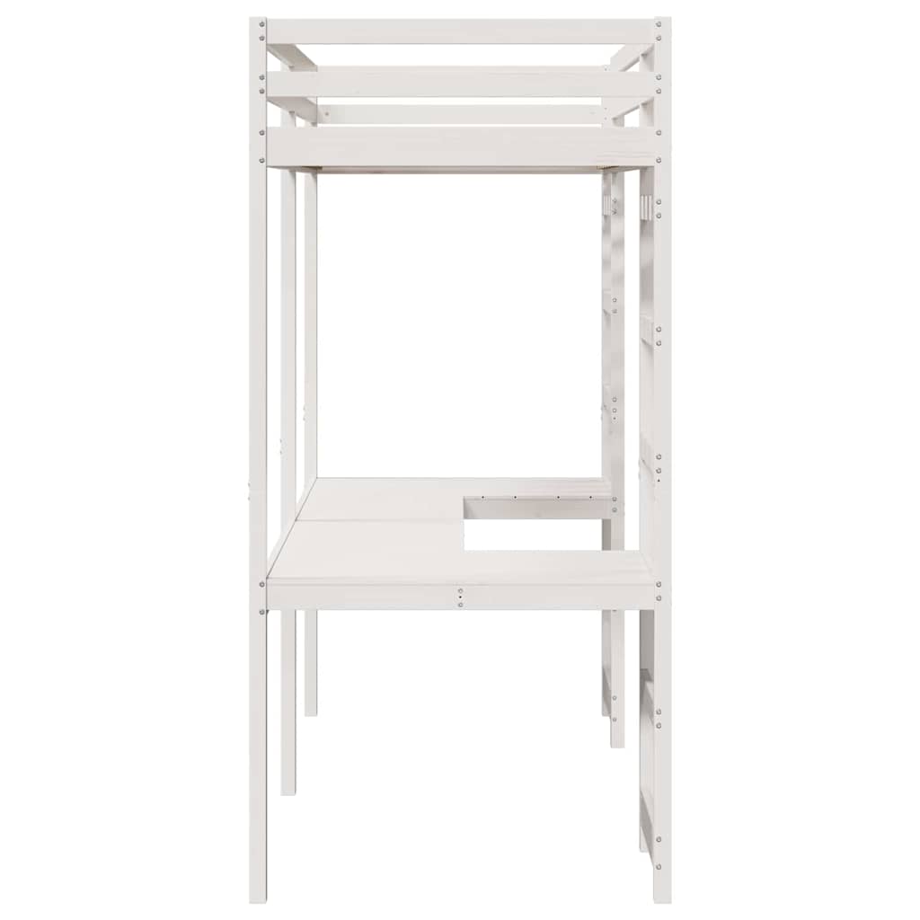 Struttura per letto soppalco Bianco 90 x 190 cm Pino massello | homemem39