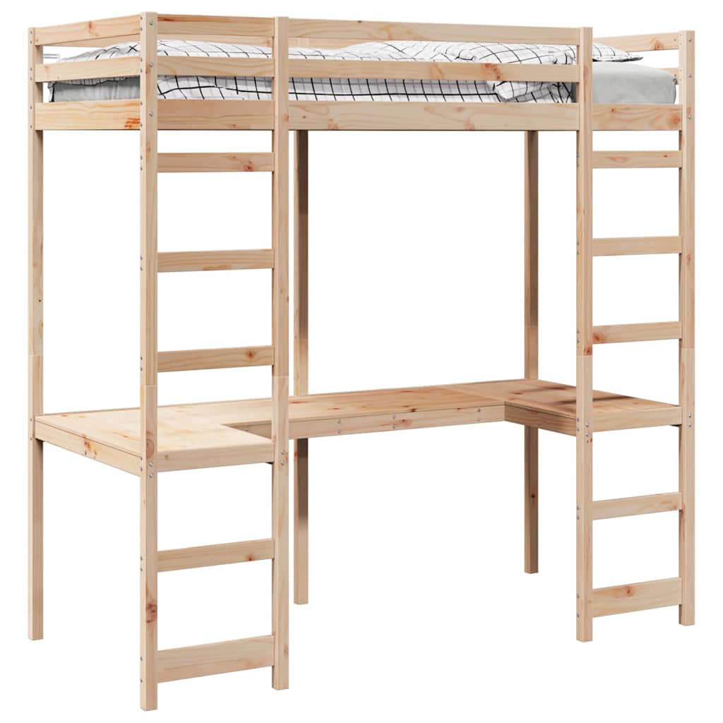 Struttura per letto soppalco Naturale 75 x 190 cm Pino massello | homemem39