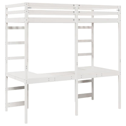 Struttura per letto soppalco Bianco 75 x 190 cm Pino massello | homemem39