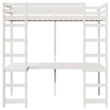 Struttura per letto soppalco Bianco 75 x 190 cm Pino massello | homemem39