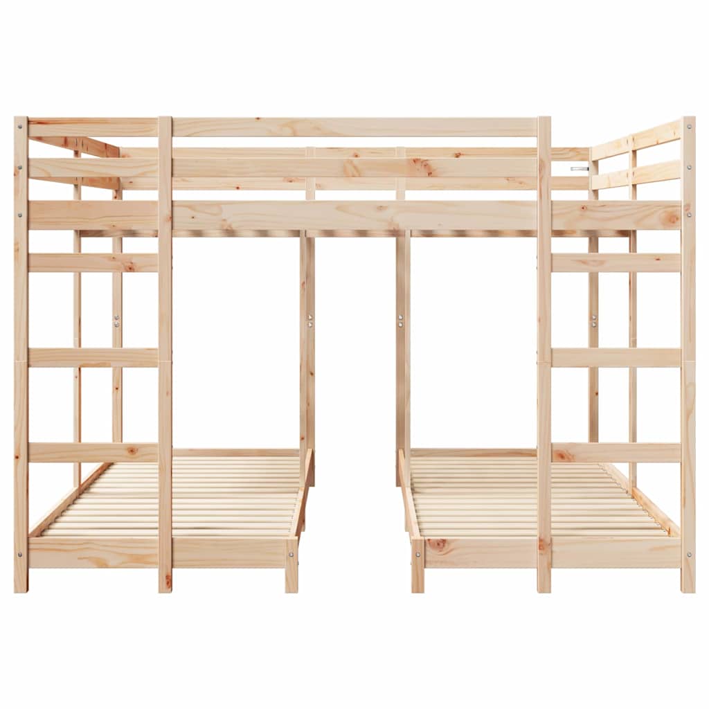 Struttura letto a castello triplo Naturale 80 / 200 x 200 cm | homemem39