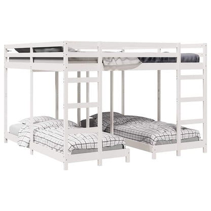 Struttura letto a castello triplo Bianco 200 x 200 cm | homemem39