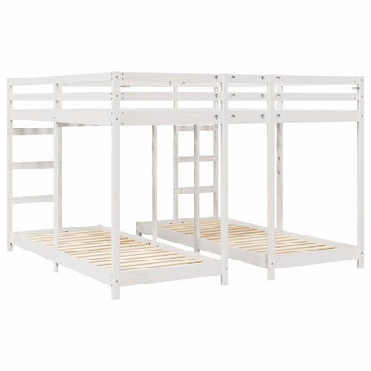 Struttura letto a castello triplo Bianco 200 x 200 cm | homemem39