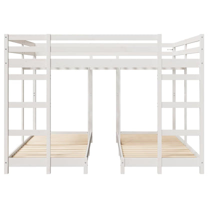 Struttura letto a castello triplo Bianco 200 x 200 cm | homemem39