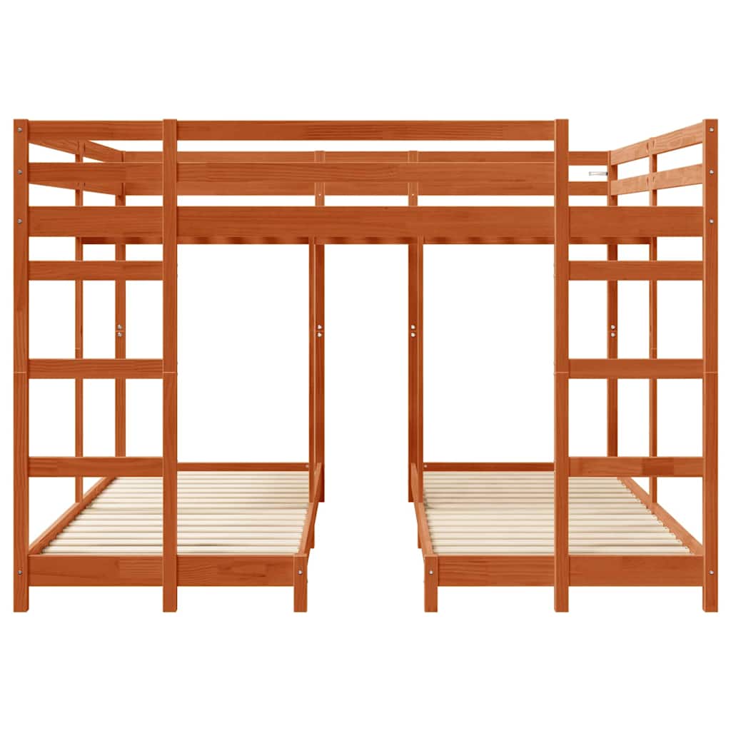 Struttura letto a castello triplo Marrone cerato 200 x 200 cm | homemem39
