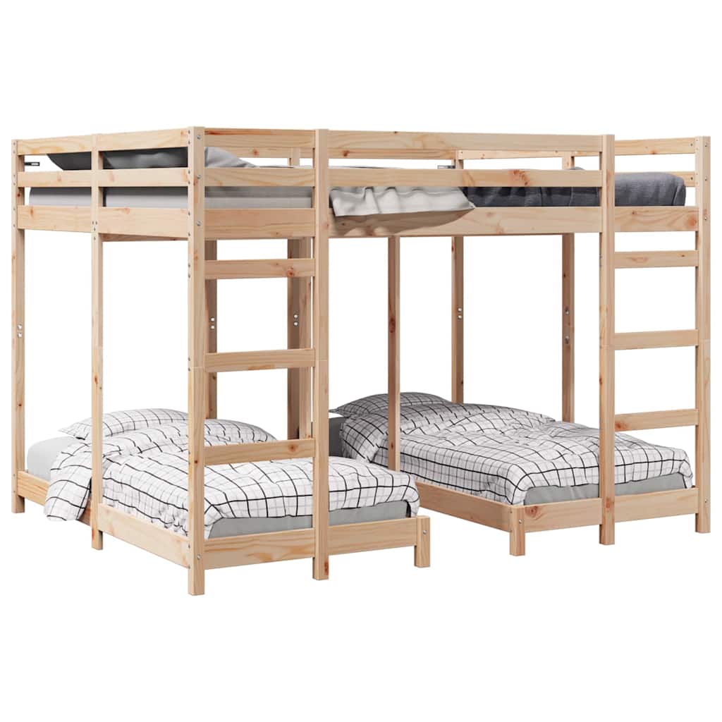 Struttura letto a castello triplo Marrone 160 x 200 cm | homemem39