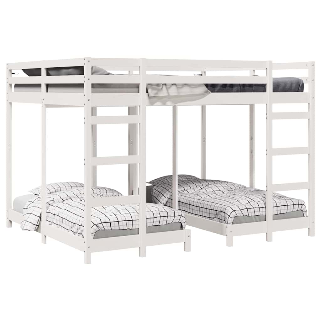 Struttura letto a castello triplo Bianco 160 x 200 cm