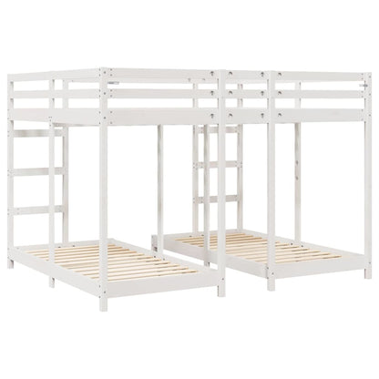 Struttura letto a castello triplo Bianco 160 x 200 cm | homemem39