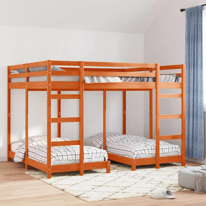 Struttura letto a castello triplo Cera marrone 160 x 200 cm | homemem39