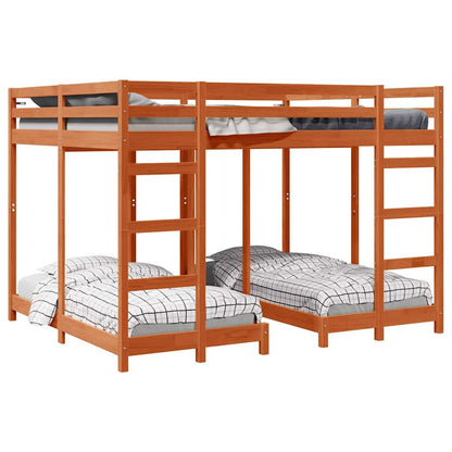 Struttura letto a castello triplo Cera marrone 160 x 200 cm | homemem39