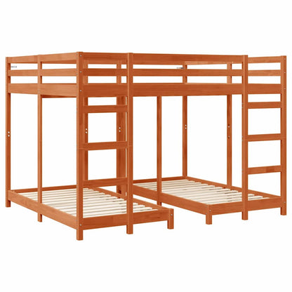 Struttura letto a castello triplo Cera marrone 160 x 200 cm | homemem39