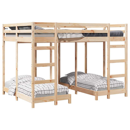 Struttura letto a castello triplo Marrone 140 x 200 cm | homemem39