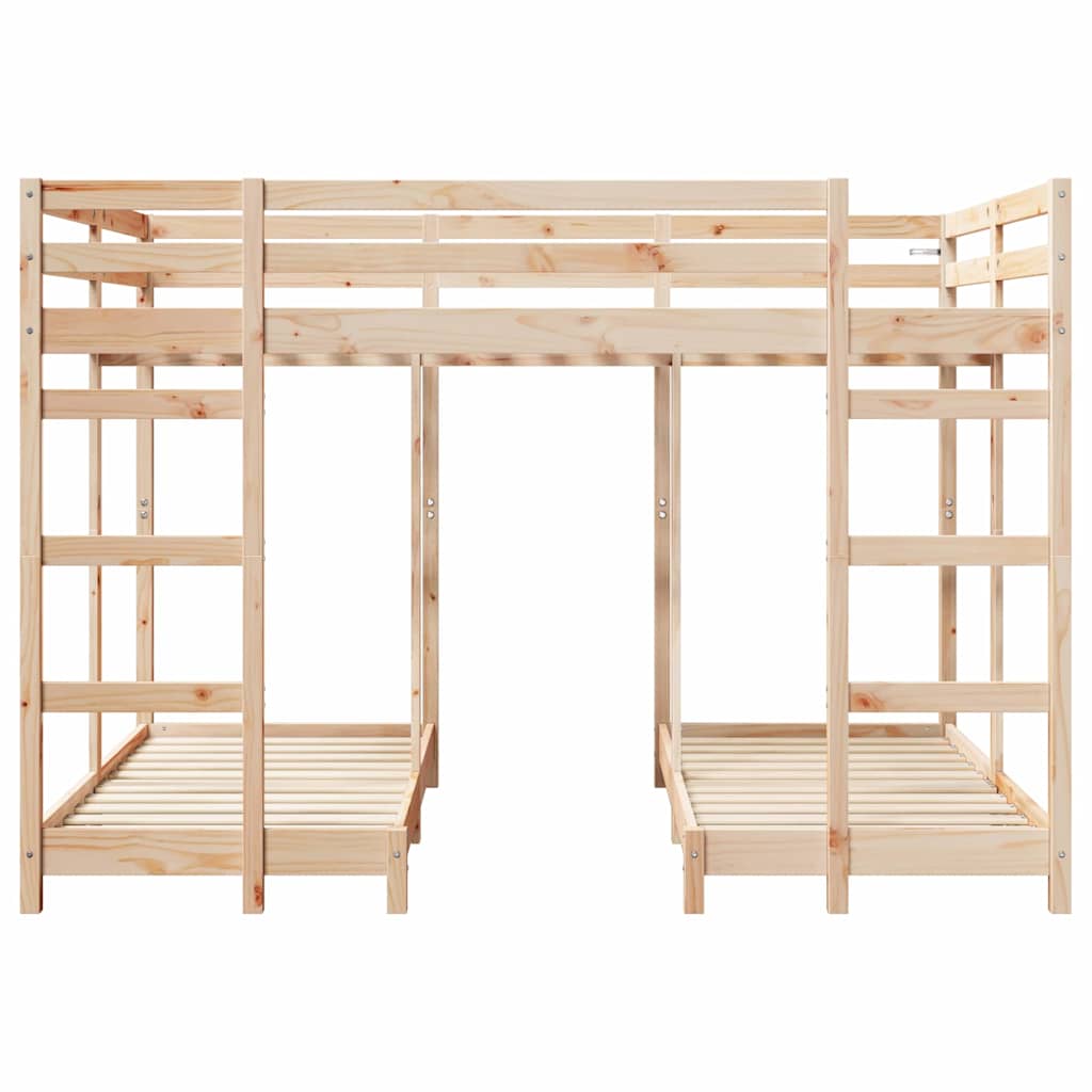 Struttura letto a castello triplo Marrone 140 x 200 cm | homemem39