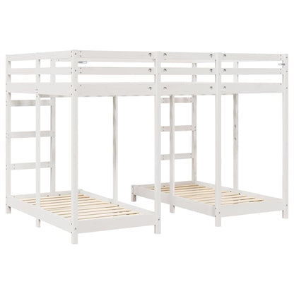 Struttura letto a castello triplo Bianco 140 x 200 cm | homemem39