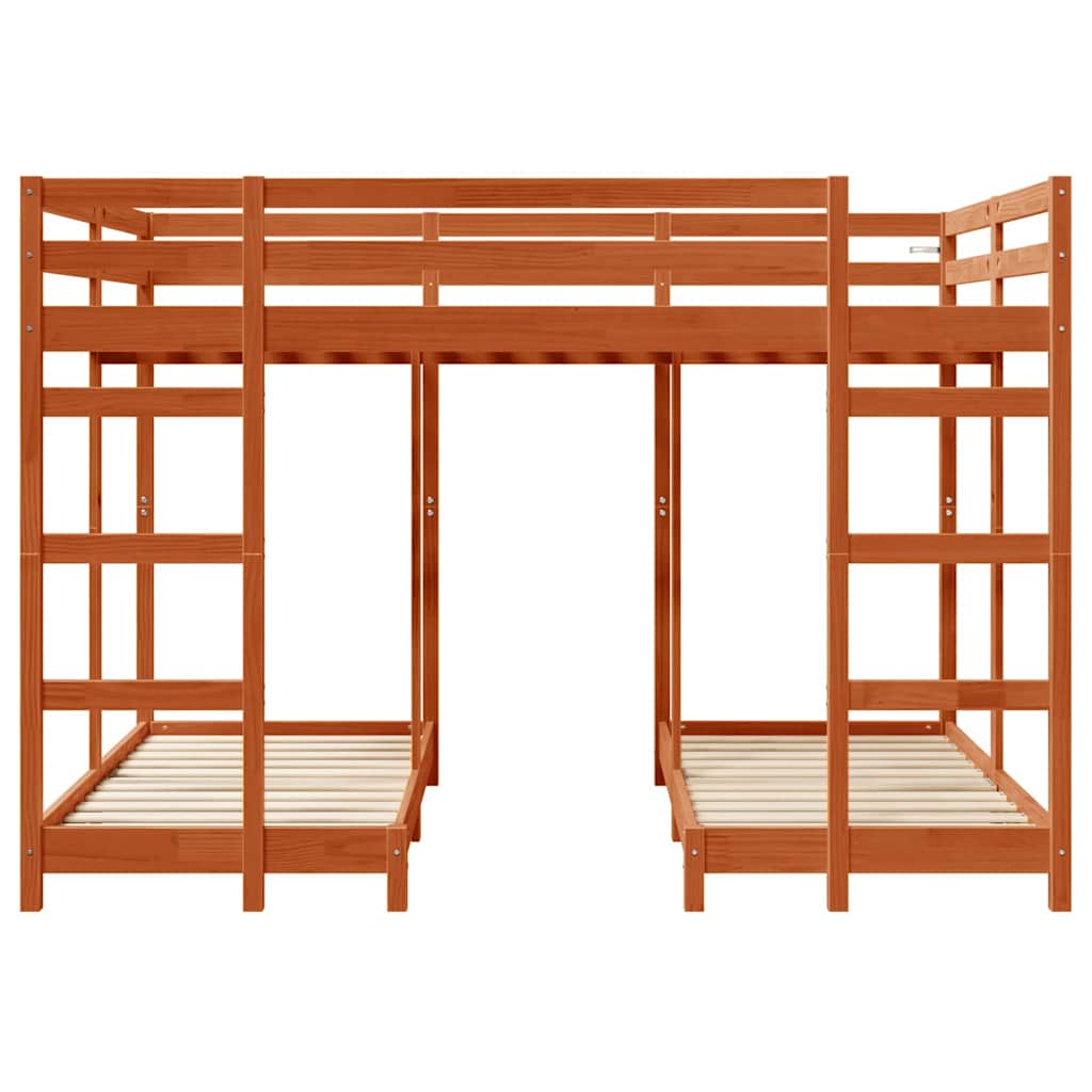 Struttura letto a castello triplo Cera marrone 140 x 200 cm | homemem39