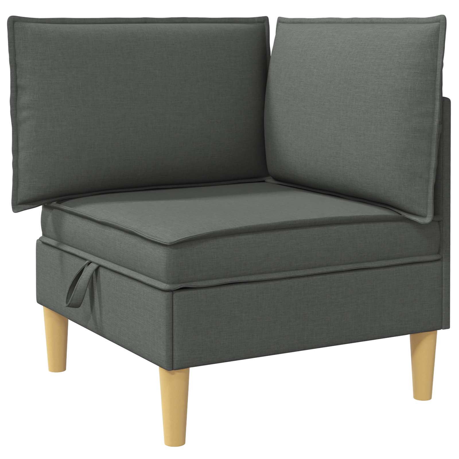 Divano ad Angolo con Storage Grigio Scuro Tessuto | homemem39