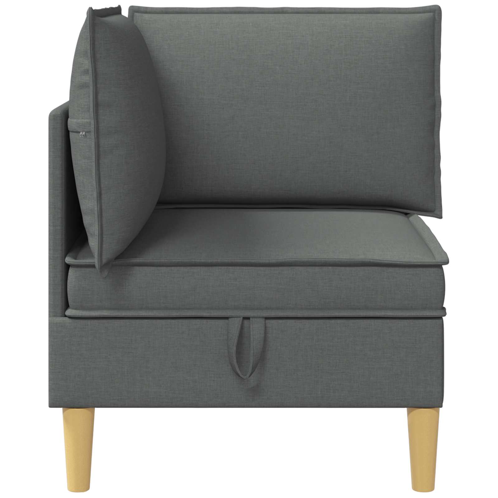 Divano ad Angolo con Storage Grigio Scuro Tessuto | homemem39