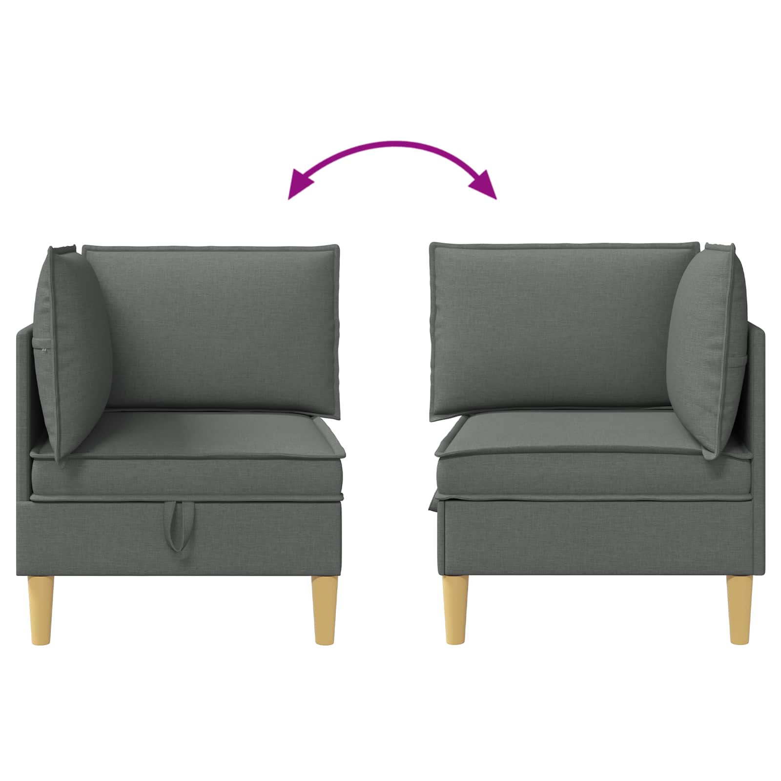 Divano ad Angolo con Storage Grigio Scuro Tessuto | homemem39