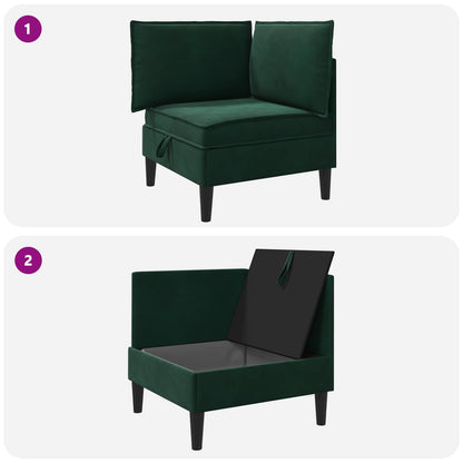 Divano con Stoccaggio Verde Scuro Velluto | homemem39
