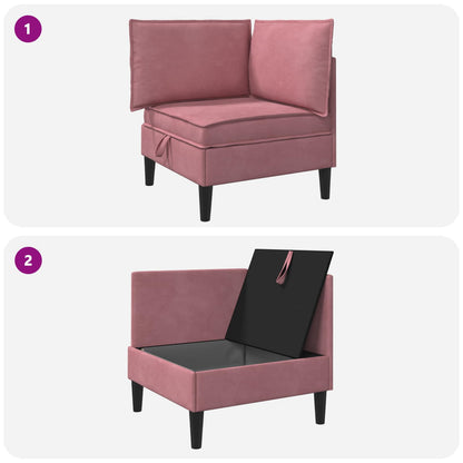 Divano con Stoccaggio Rosa Velluto | homemem39