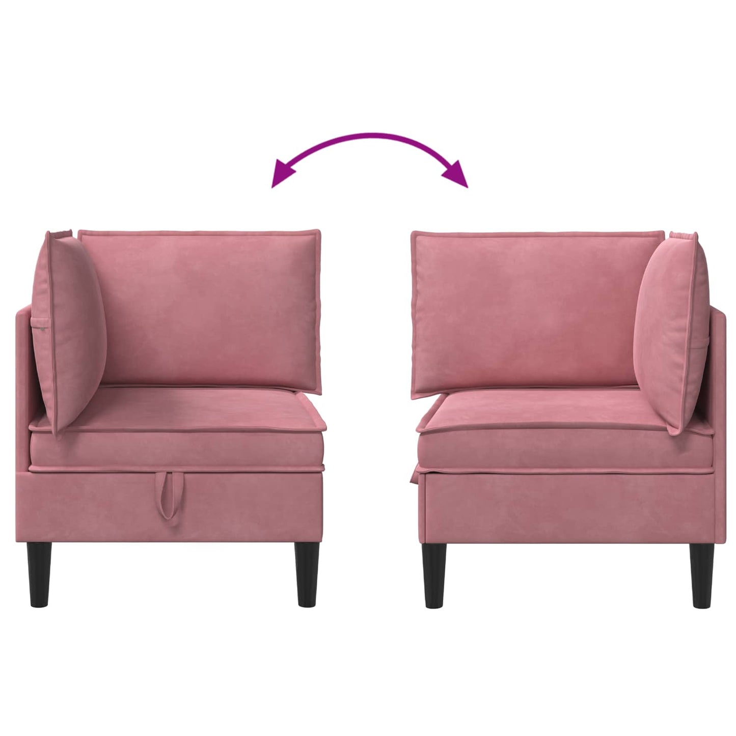 Divano con Stoccaggio Rosa Velluto | homemem39