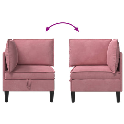 Divano con Stoccaggio Rosa Velluto