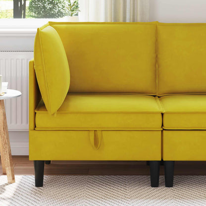 Divano con Stoccaggio Giallo Velluto