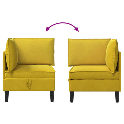 Divano con Stoccaggio Giallo Velluto